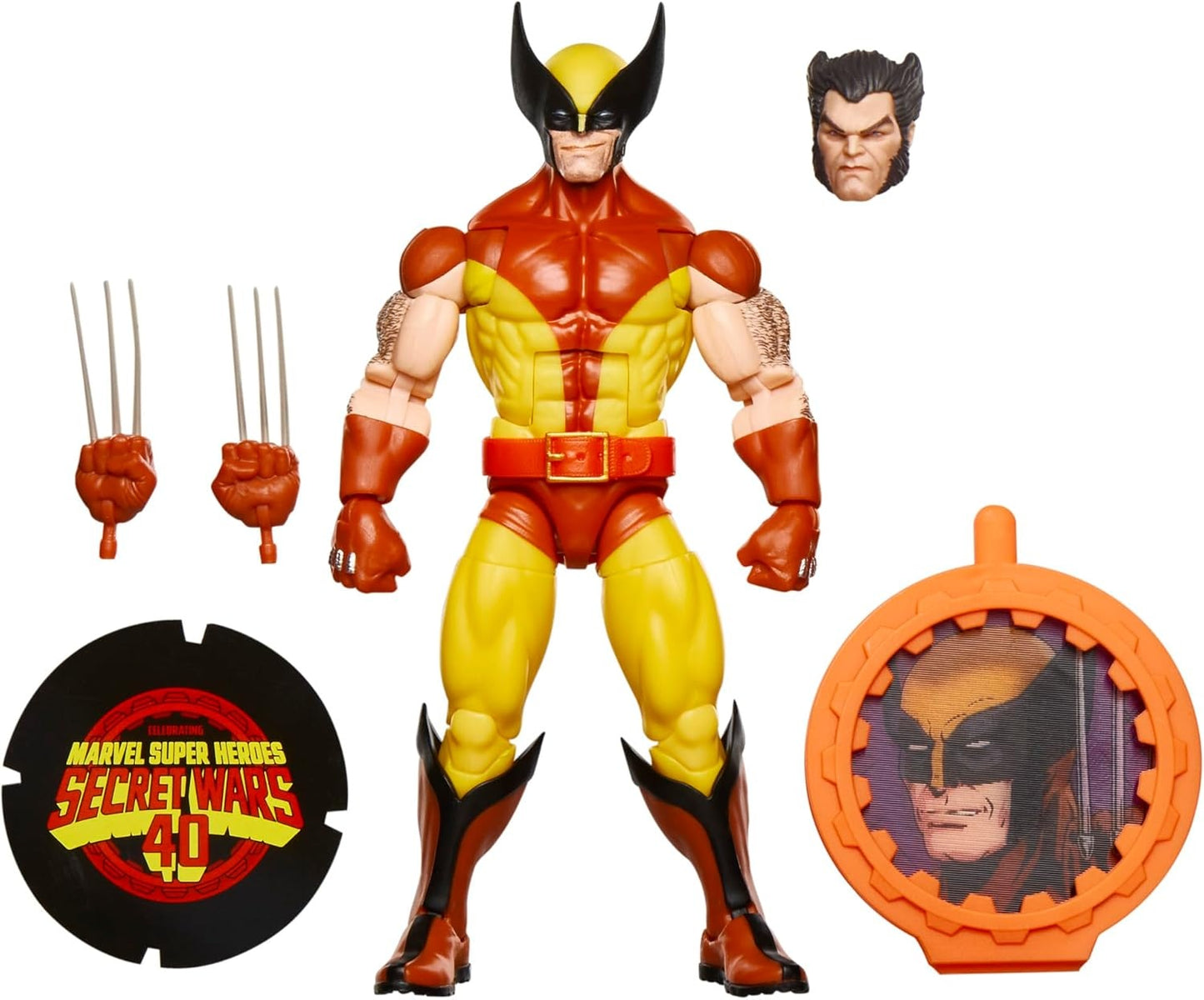 Marvel Legends Series Wolverine, X-Men Retro Marvel Comics Secret Wars Collectible 6 Inch Action Figure with Shield | Marvel Legends Retro 6 Inch Action Figure Secret Wars Wave 1 - Wolverine