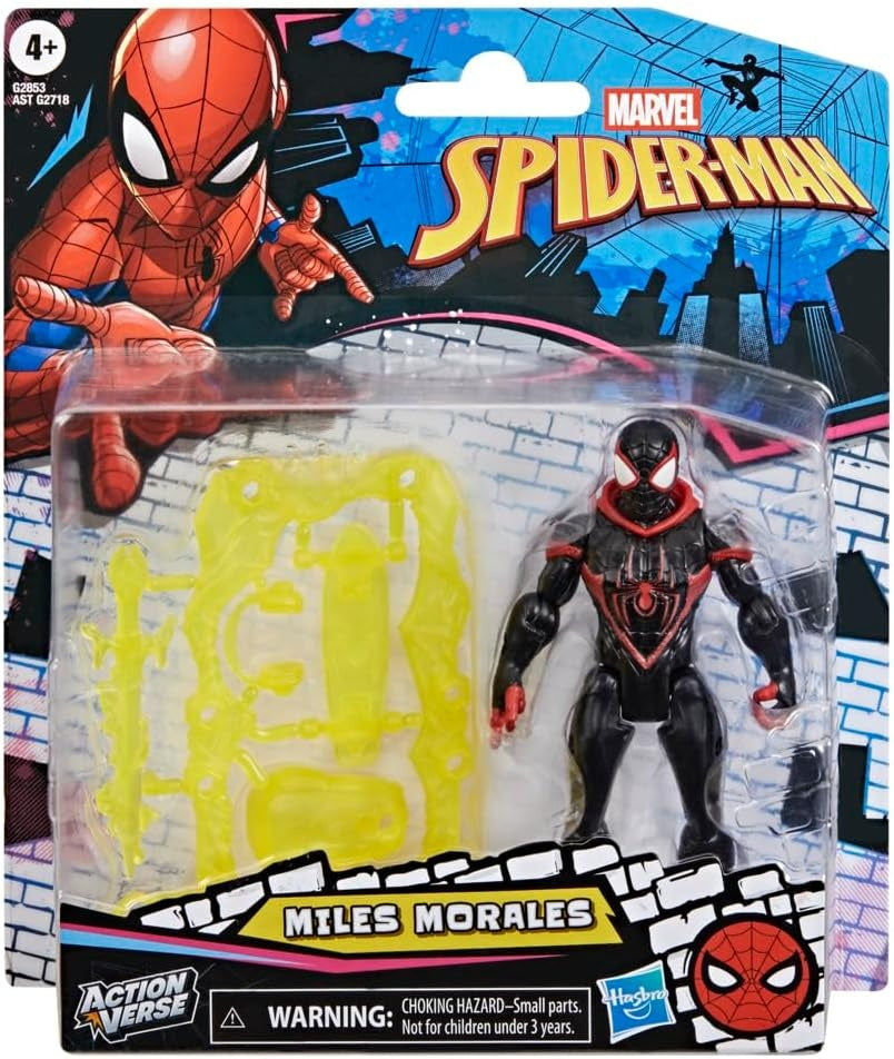 Marvel Spider-Man ActionVerse Miles Morales Action Figure & Accessories, 4.5-Inch (11.4 CM) Super Hero Toys & Figures for Kids, Ages 4+