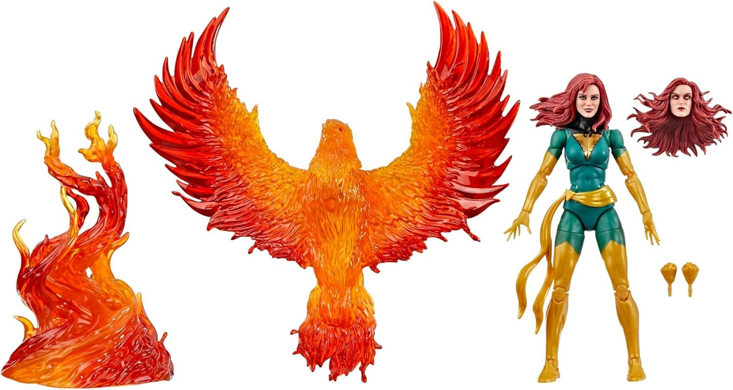 Marvel Legends Series Jean Grey with Phoenix Force Display, Deluxe X-Men Comics Collectible 6-Inch Action Figure | Marvel Legends X-Men 6 Inch Action Figure Deluxe Exclusive - Jean Grey with Phoenix Force Display