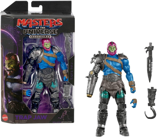 Masters of the Universe Action Figure Chronicles Trap Jaw, 6.5 Inch 2026 Movie Accurate Villain, Deluxe Articulation 30 Points, Arm Hook