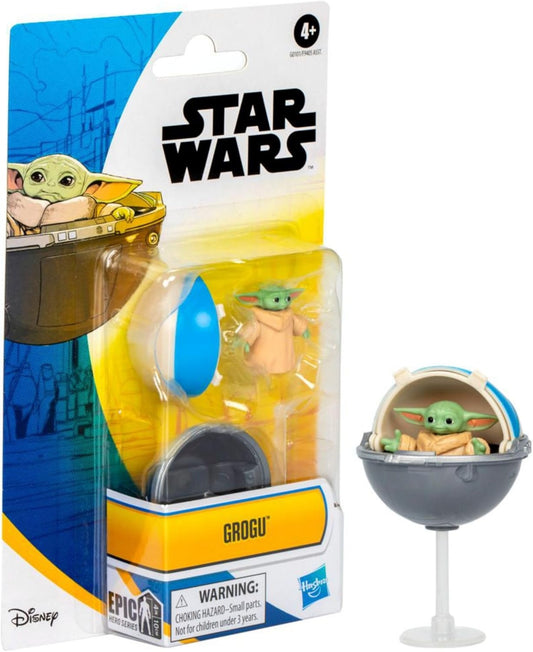 STAR WARS Epic Hero Series Grogu 1-Inch-Tall Action Figure & Hover Pram, Toys for 4 Year Old Boys and Girls