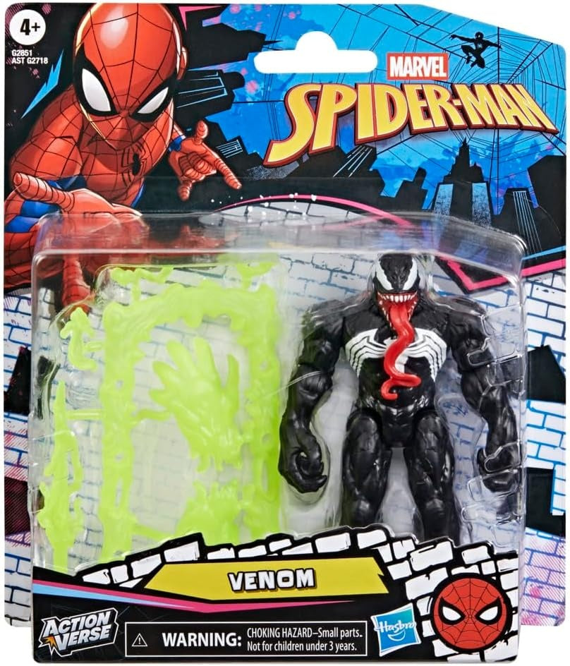 Marvel Spider-Man ActionVerse Venom Action Figure & Accessories, 4.5-Inch (11.4 CM) Super Hero Toys & Figures for Kids, Ages 4+