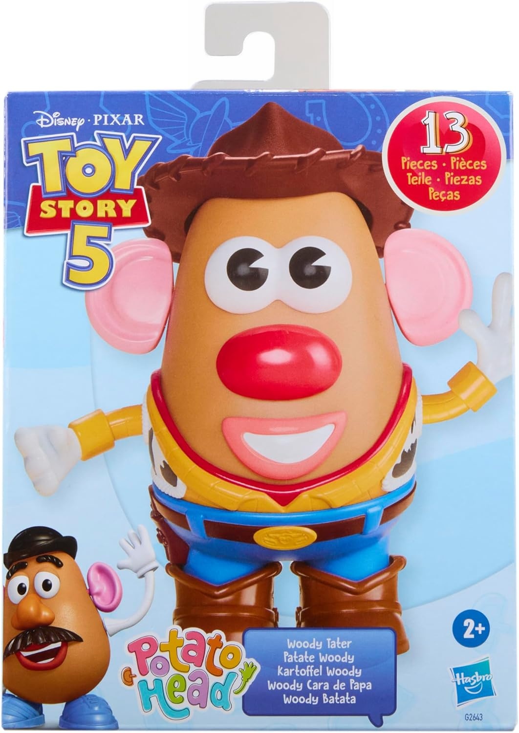 Potato Head Toy Story 5 Woody Tater Set with 1 Potato Body and 12 Accessories, Toddler and Preschool Toys for Girls and Boys Ages 2+