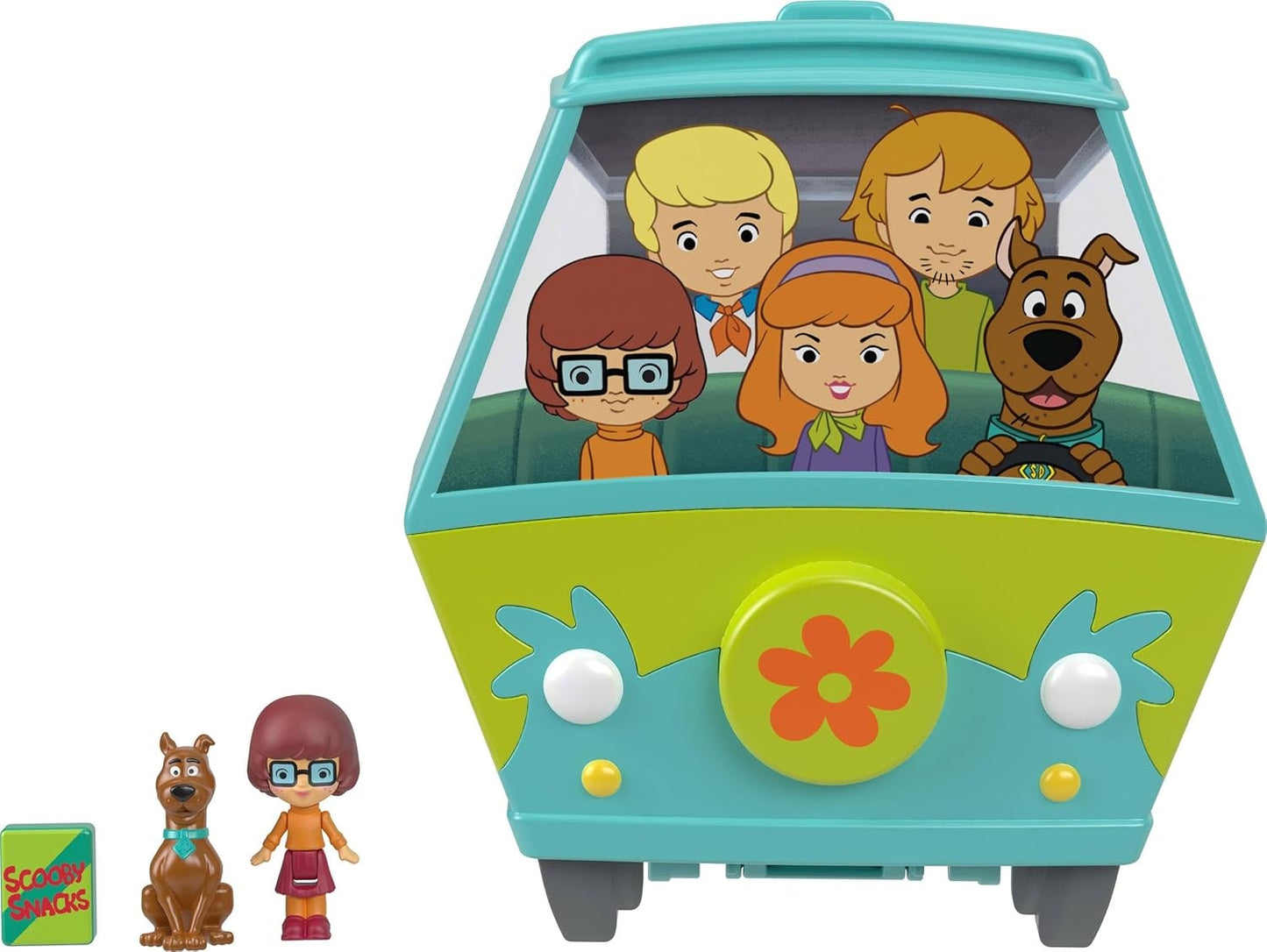 Polly Pocket x Scooby-DOO Partnership Casket, Mini Dolls and Playset, Scooby-DOO and Velma Dinkley Dolls, Mystery Machine Toy Car, JKC85