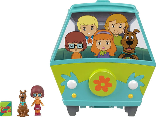 Polly Pocket x Scooby-DOO Partnership Casket, Mini Dolls and Playset, Scooby-DOO and Velma Dinkley Dolls, Mystery Machine Toy Car, JKC85