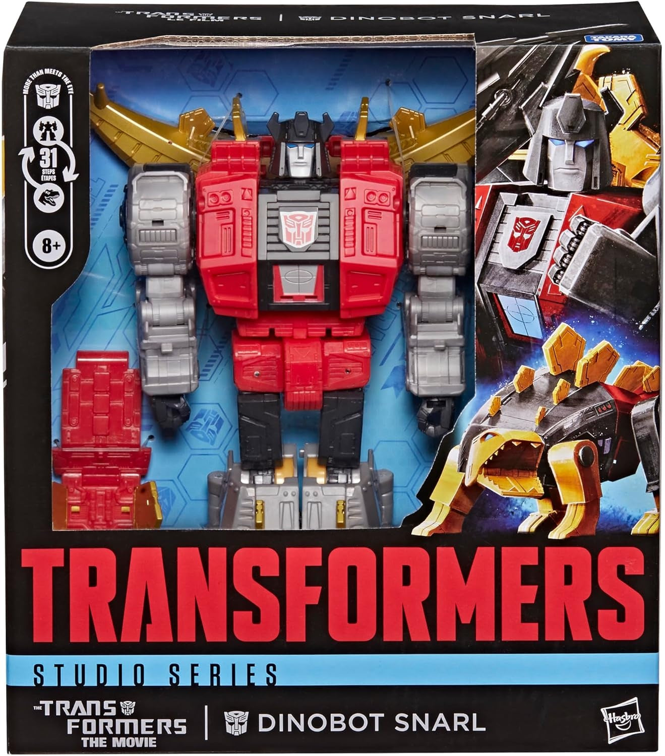 Transformers Studio Series The The Movie Dinobot Snarl, Leader Class 8-Inch Converting Action Figure, Robot Toys for Ages 8+