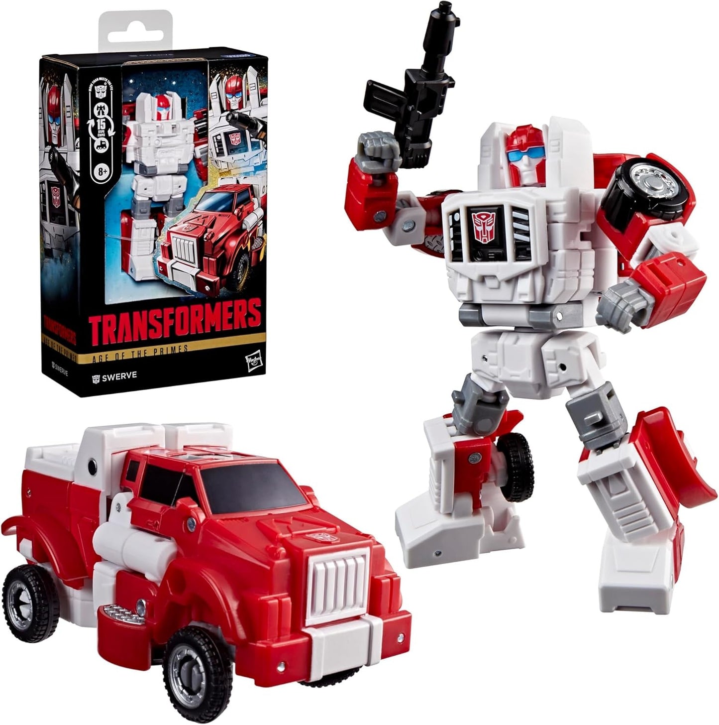 Transformers Age of the Primes Swerve, Deluxe Class 4.5-inch Converting Action Figure, Robot Toys for Ages 8+