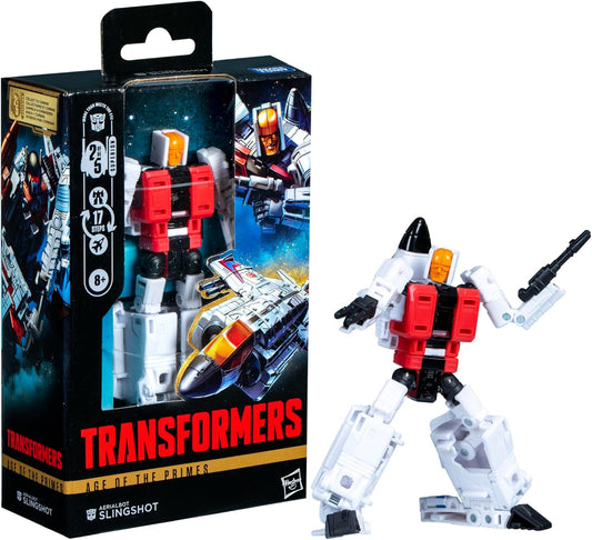 Transformers Age of The Primes Deluxe Class Aerialbot Slingshot, 5.5-inch Converting Action Figure, Robot Toys for Ages 8+