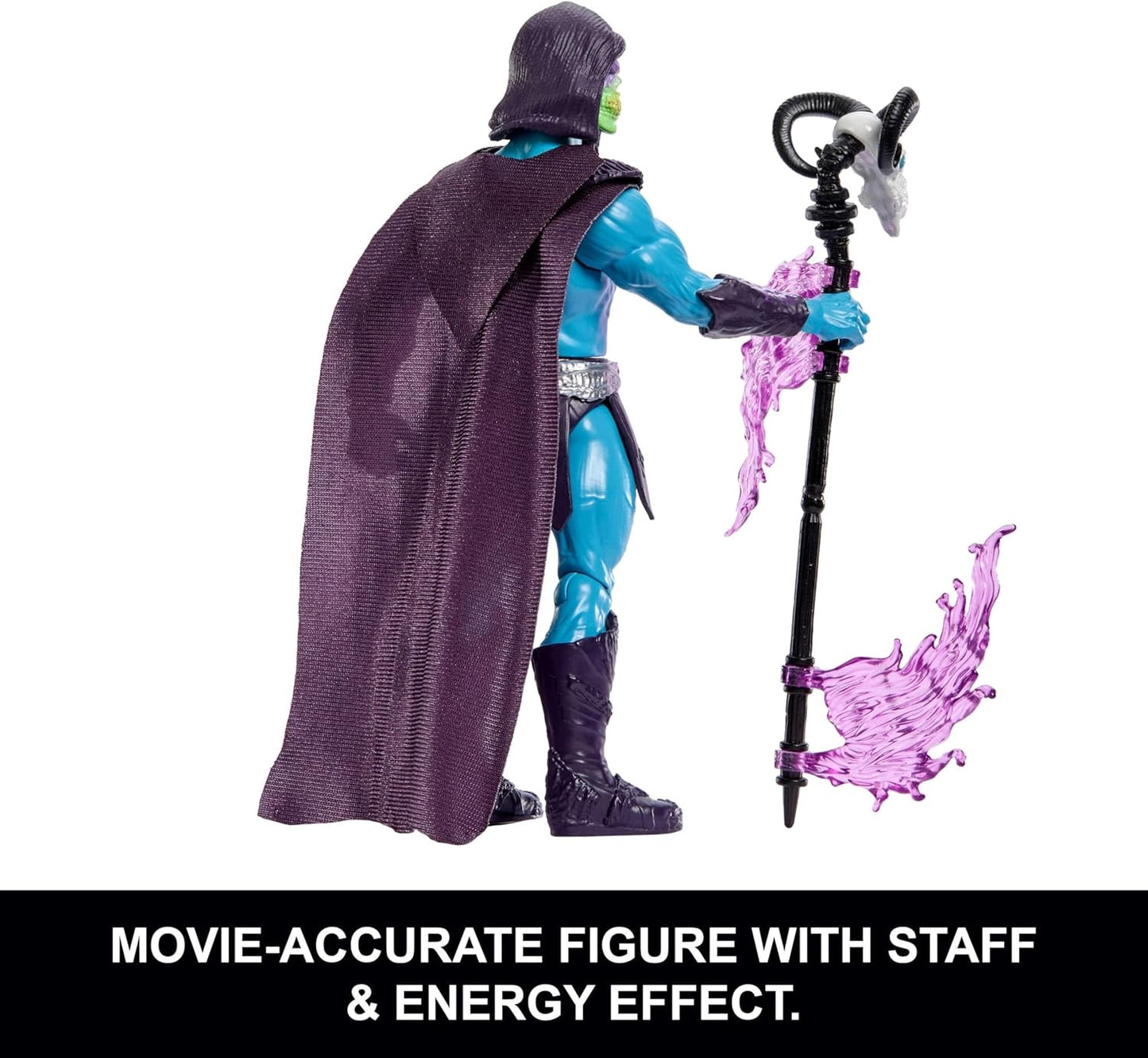 Masters of the Universe Feature Figure Havoc Staff Attack Skeletor, Twist & Release Action Move, 5.5 Inch & Accessory, 2026 Movie Accurate Villain Toy