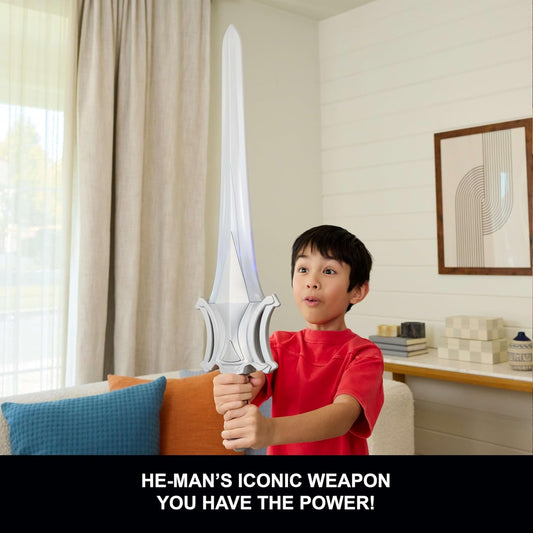 Masters of the Universe 2026 Movie, He-Man Powers of Grayskull Sword with Lights Dialogue Sounds & Vibration Effects, 27 Inch Role Play Toy