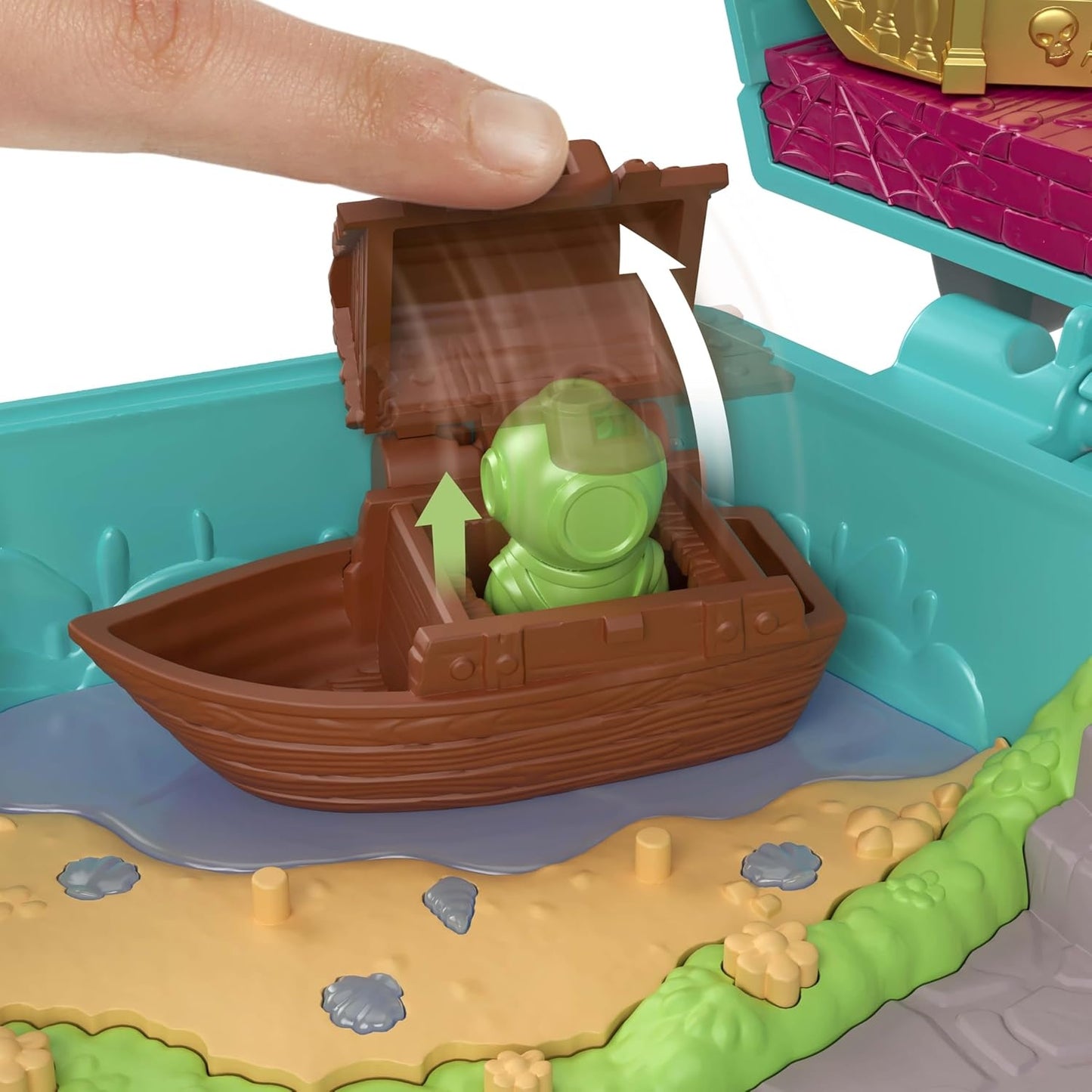 Polly Pocket x Scooby-DOO Partnership Casket, Mini Dolls and Playset, Scooby-DOO and Velma Dinkley Dolls, Mystery Machine Toy Car, JKC85