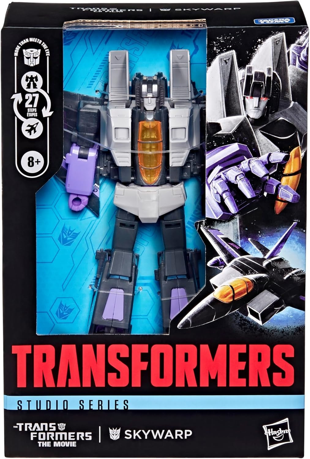Transformers Studio Series The Transformers: The Movie Skywarp Voyager Class 6.5-Inch Converting Action Figure, Robot Toys for Ages 8+