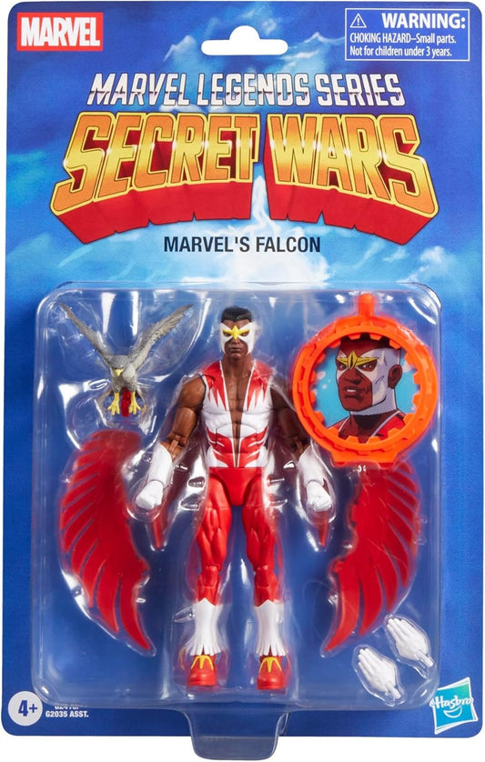Marvel Legends Series Secret Wars Falcon, Retro Captain America Comics Collectible 6 Inch Action Figure with Lenticular Shield