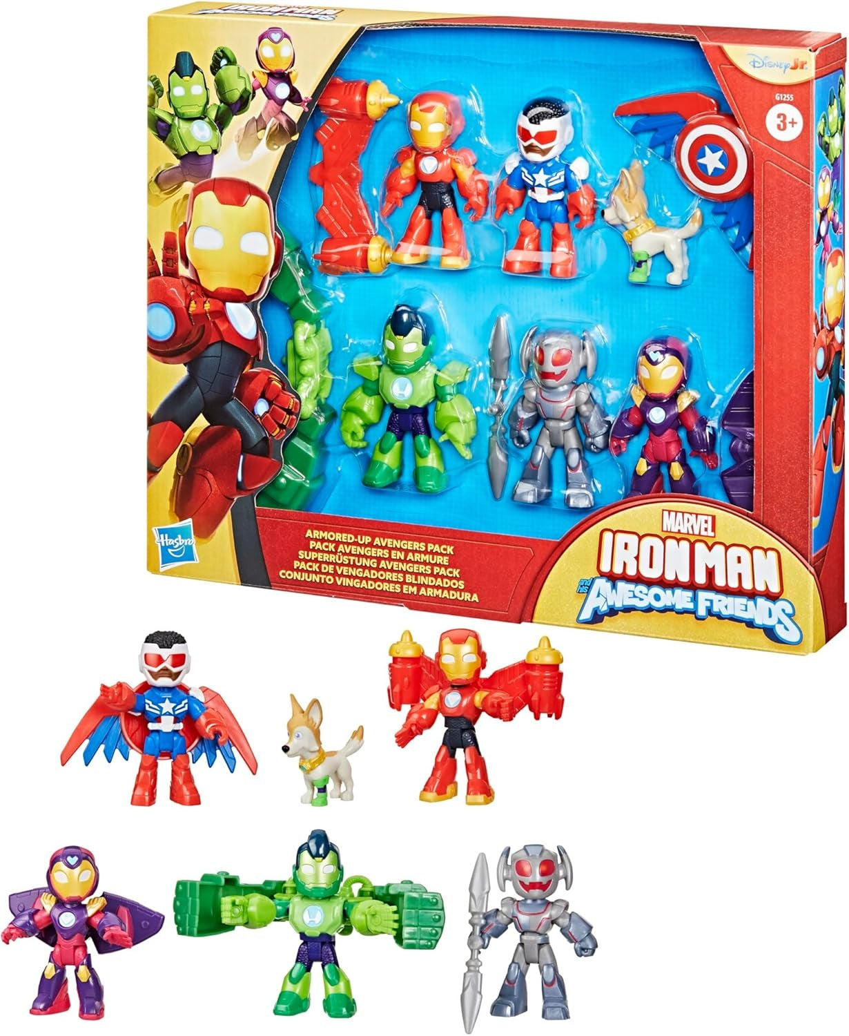 Marvel Iron Man and his Awesome Friends Armored-Up Avengers Pack, 3-Inch (7.6 CM) Action Figures, Toy Playsets for Boys & Girls, Ages 3+
