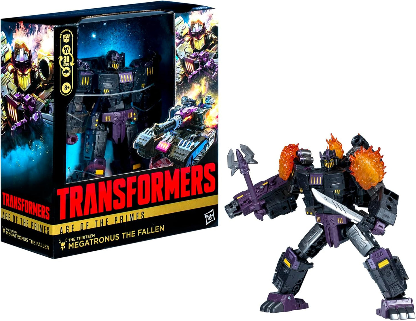 Transformers Age of The Primes Leader Class The Thirteen Megatronus The Fallen, 7.5-inch Converting Action Figure, Boys and Girls Ages 8+