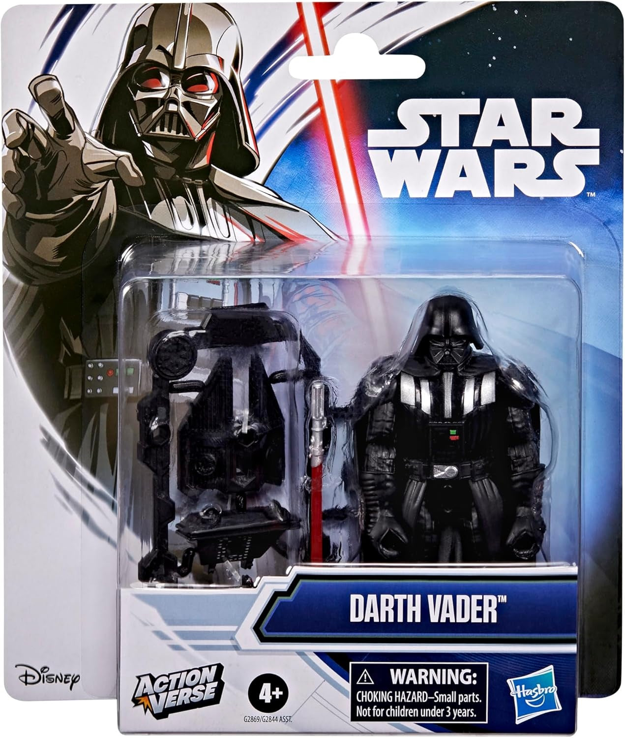 STAR WARS ActionVerse Darth Vader 4.5-Inch Action Figure & Accessories, Reusable Accessory Storage Rack, Toys for Boys & Girls Ages 4+