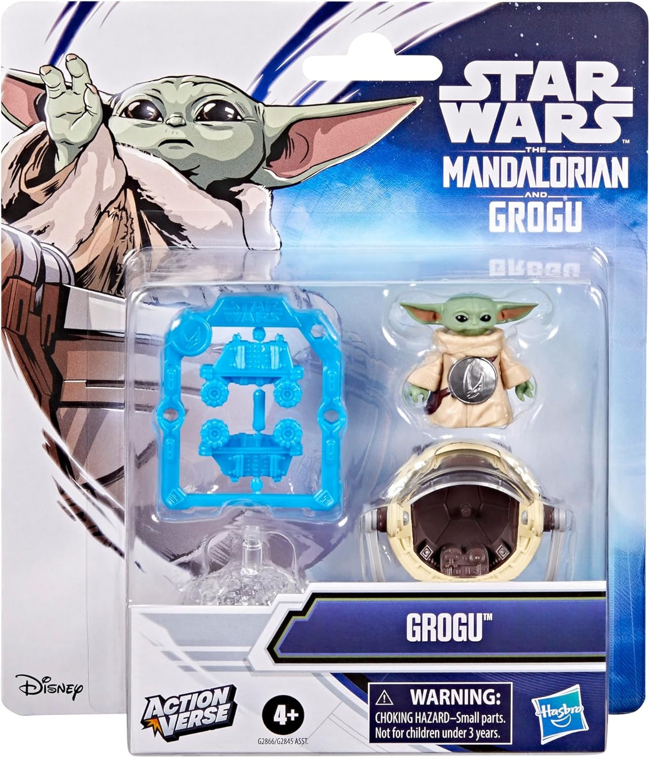 STAR WARS ActionVerse Grogu 1.3-Inch (4.5-Inch Scale) Action Figure & Accessories, Reusable Accessory Storage Rack, Toys for Boys & Girls Ages 4+