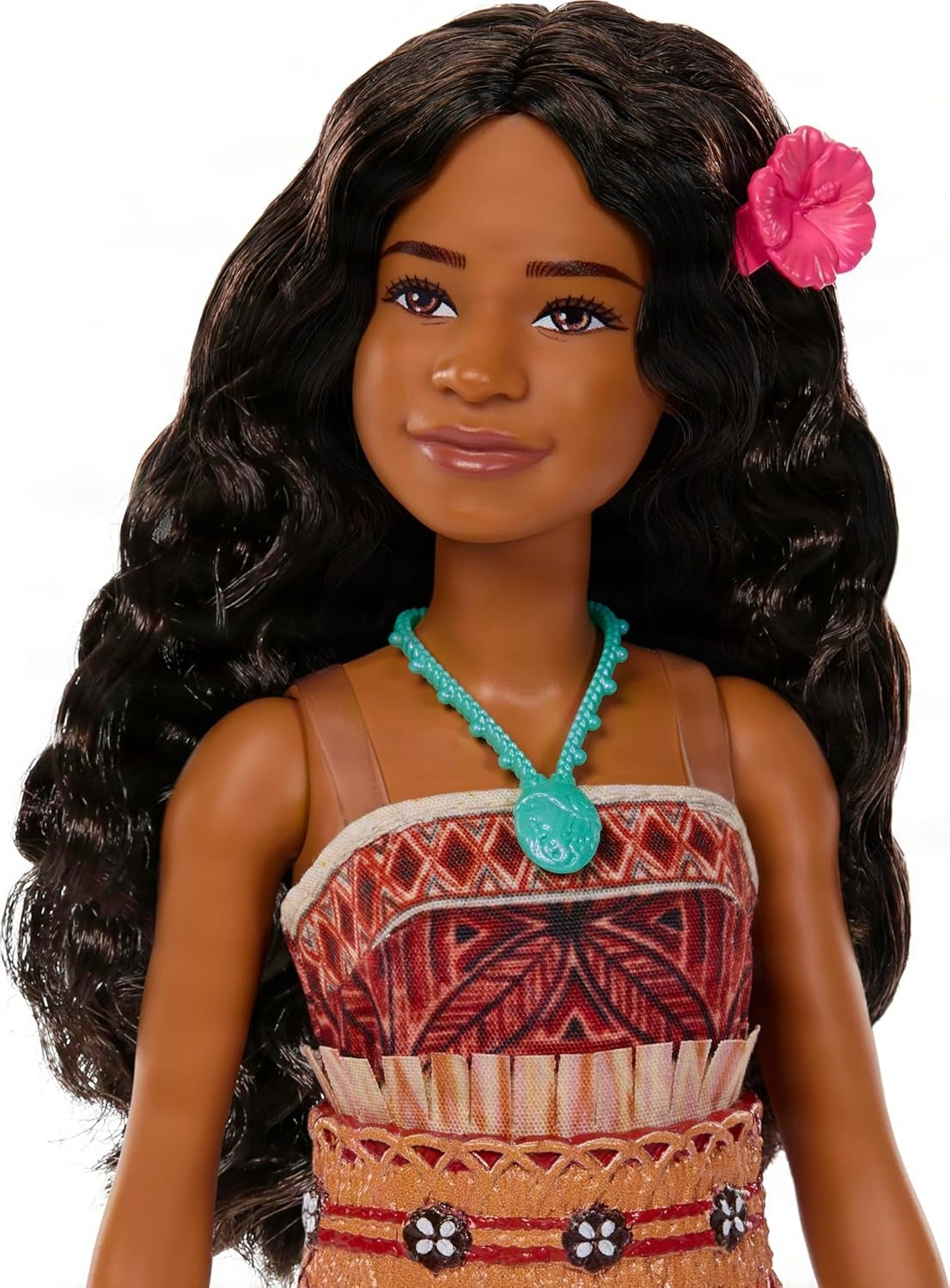 Mattel Disney Toys, Moana Doll with Removable Fashion, Wavy Hair & 4 Accessories, Posable & Collectible, Inspired by Live Action Movie