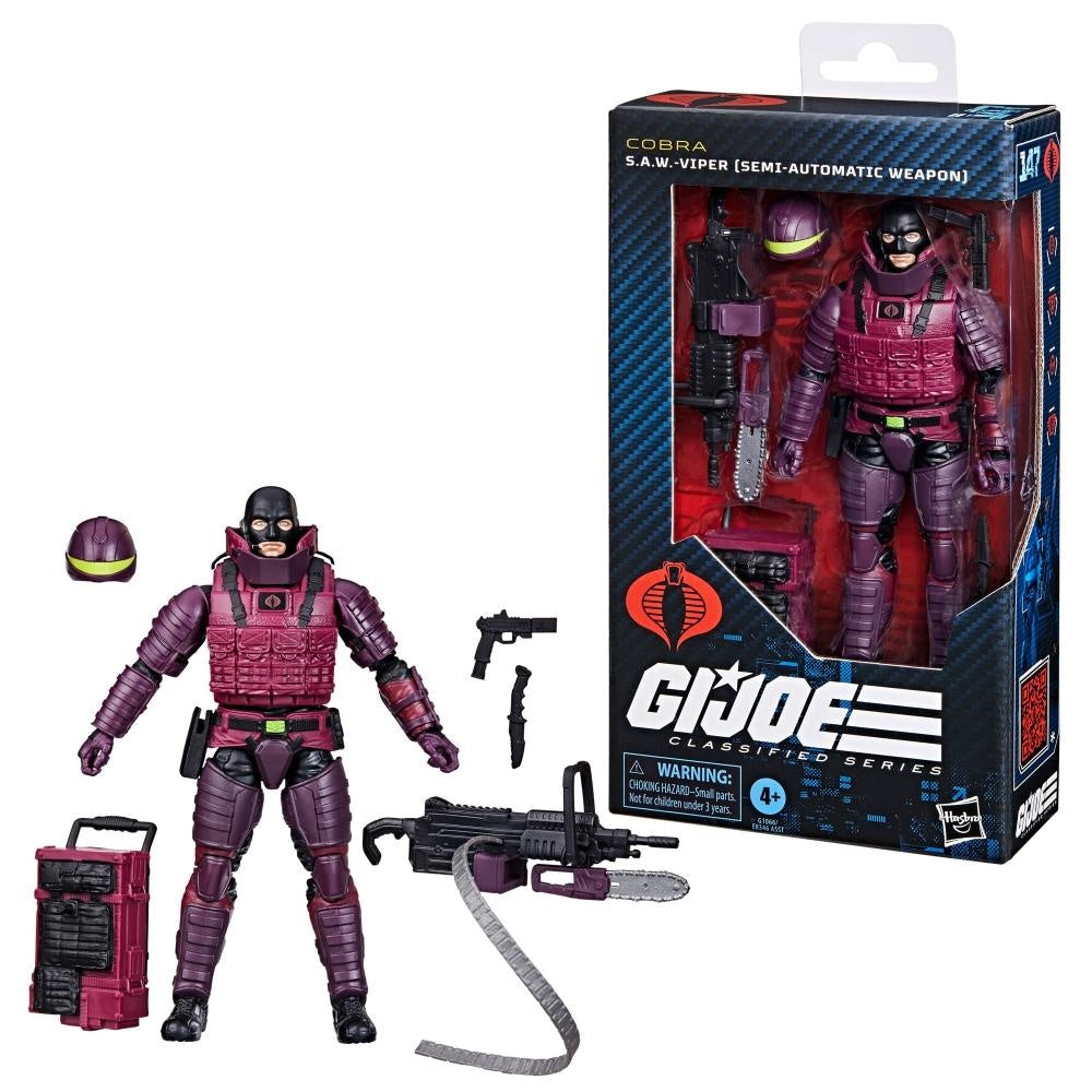 G.I. Joe Classified Series #147, S.A.W.-Viper (Semi-Automatic Weapon), Collectible 6 Inch Action Figure with 9 Accessories | G.I. Joe Classified 6 Inch Action Figure Wave 20 - S.A.W.-Viper (Semi-Automatic Weapon) #147
