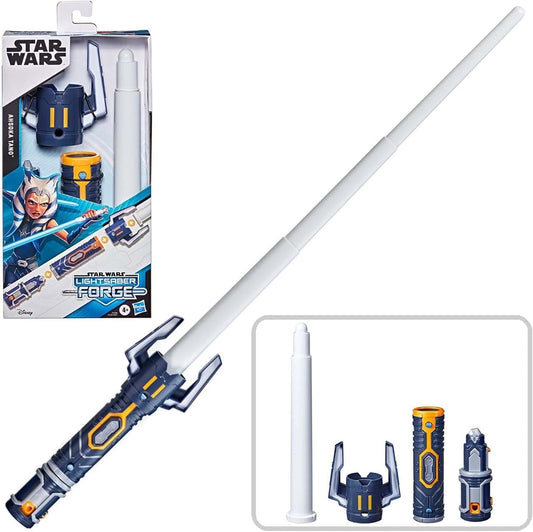 STAR WARS Lightsaber Forge Ahsoka Tano Extendable White Lightsaber Toy, Customizable Roleplay Toy for Kids Ages 4 and Up