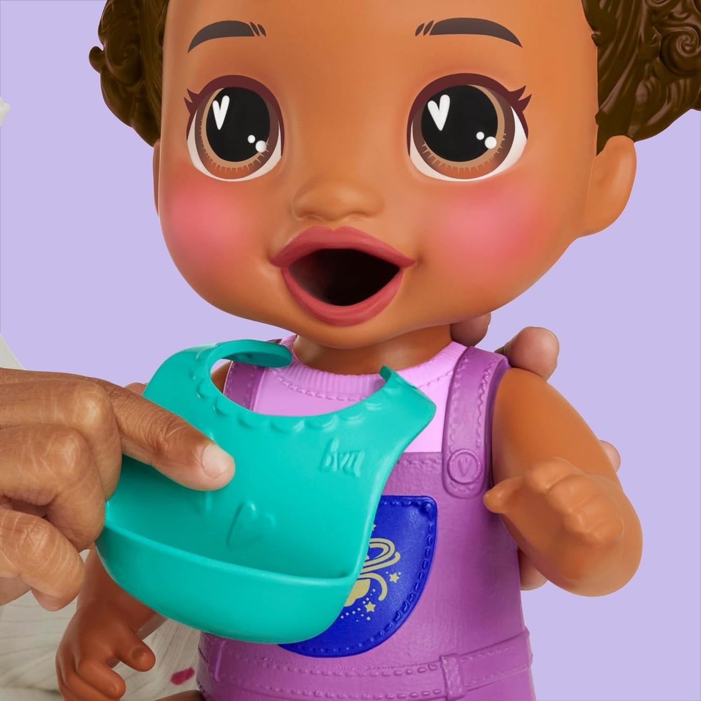 Baby Alive Dinnertime Creations, Black Hair Doll with Play Food Accessories, 11 inches, Toys for 3+ Year Old Girls and Boys