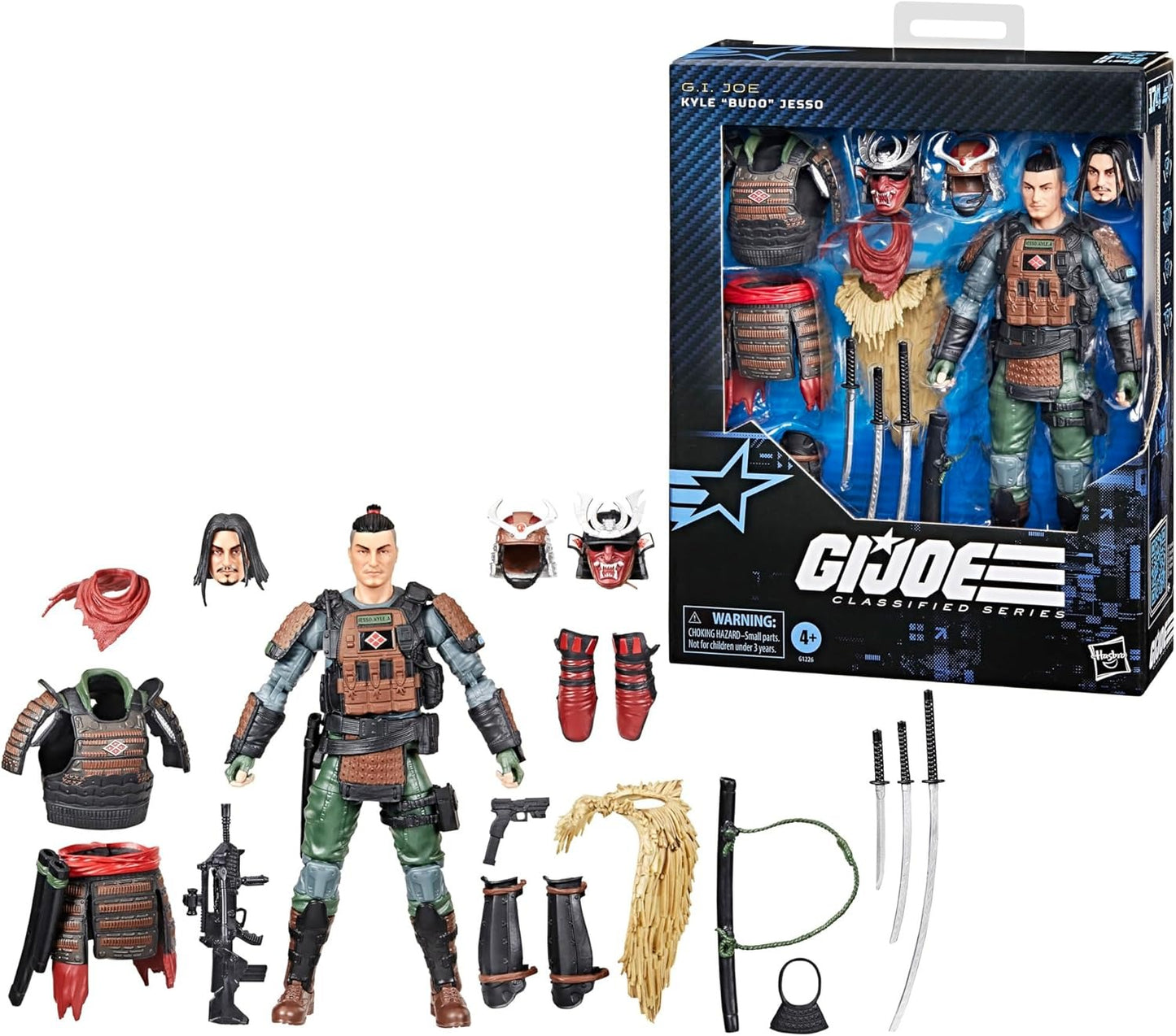 G.I. Joe Classified Series #174, Kyle Budo Jesso, Deluxe Collectible 6 Inch Samurai Action Figure with 19 Accessories