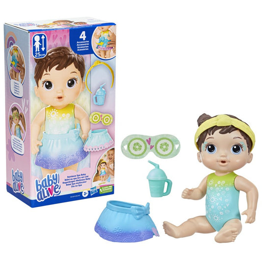 Baby Alive Rainbow Spa Baby Doll, Brunette