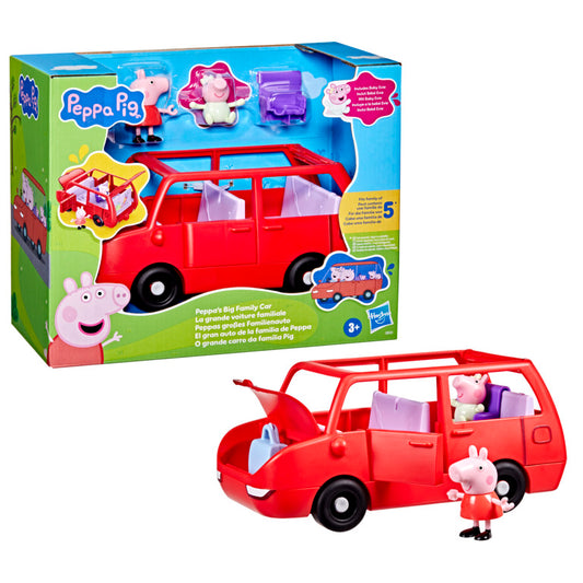 Peppa Pig Peppa's Big Family Car with 2 Figures (Fits 5), Toy Car Playset for Girls and Boys 3 and Up