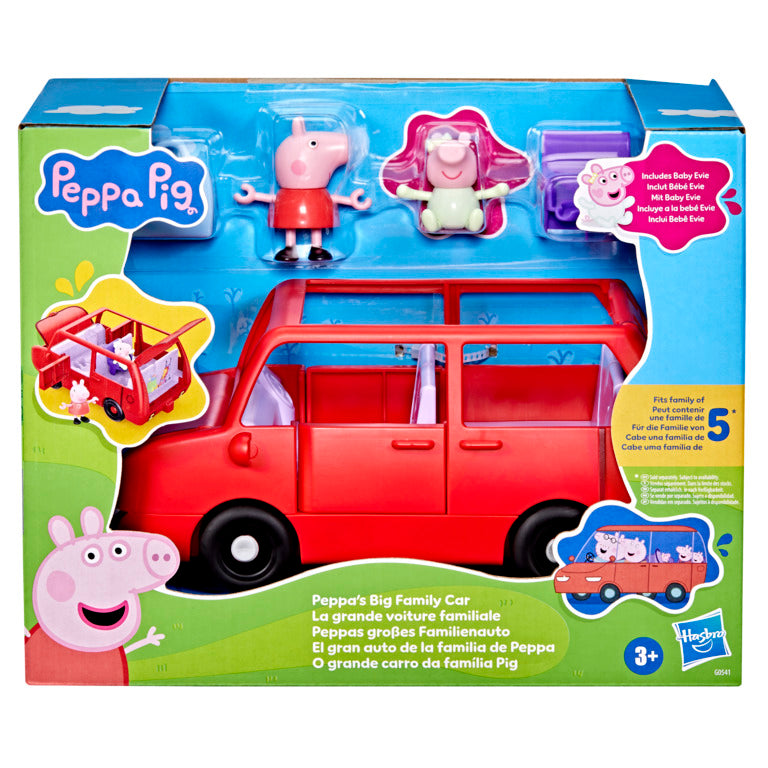 Peppa Pig Peppa's Big Family Car with 2 Figures (Fits 5), Toy Car Playset for Girls and Boys 3 and Up