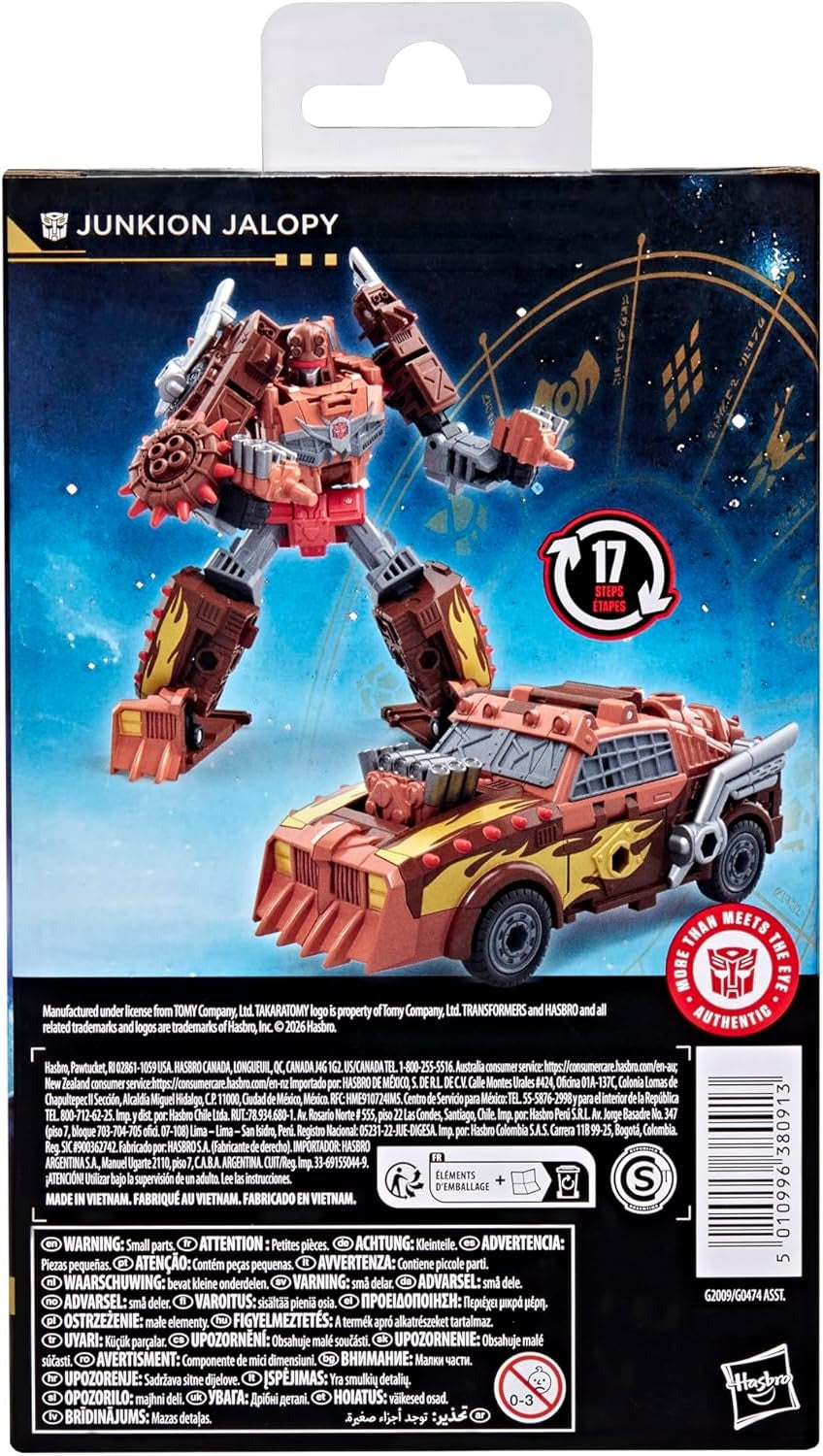 Transformers Age of The Primes Junkion Jalopy, Deluxe Class 5.5-Inch Converting Action Figure, Robot Toys for Ages 8+