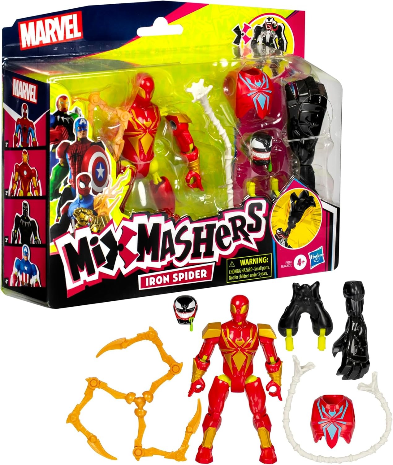 Spider-Man MixMashers Marvel Iron Spider Custom Spider-Man Mix-and-Match Deluxe Action Figure & Accessories, 5-Inch-Scale (12 cm) Super Hero Toys, Ages 4+