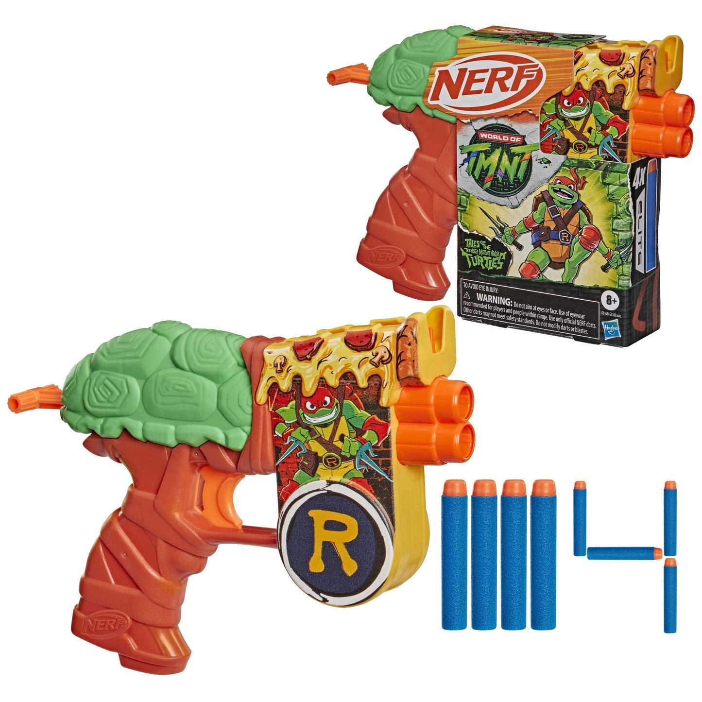 Nerf Teenage Mutant Ninja Turtles Raphael Blaster, 4 Nerf Elite Darts