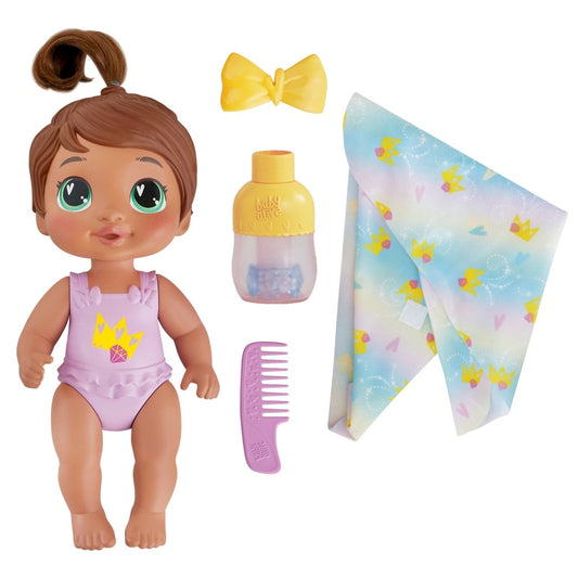 Baby Alive Shampoo Snuggle Sophia Sparkle Brown Hair 11 Inch Water Baby Doll Playset, Toys for 3 Year Old Girls & Boys & Up