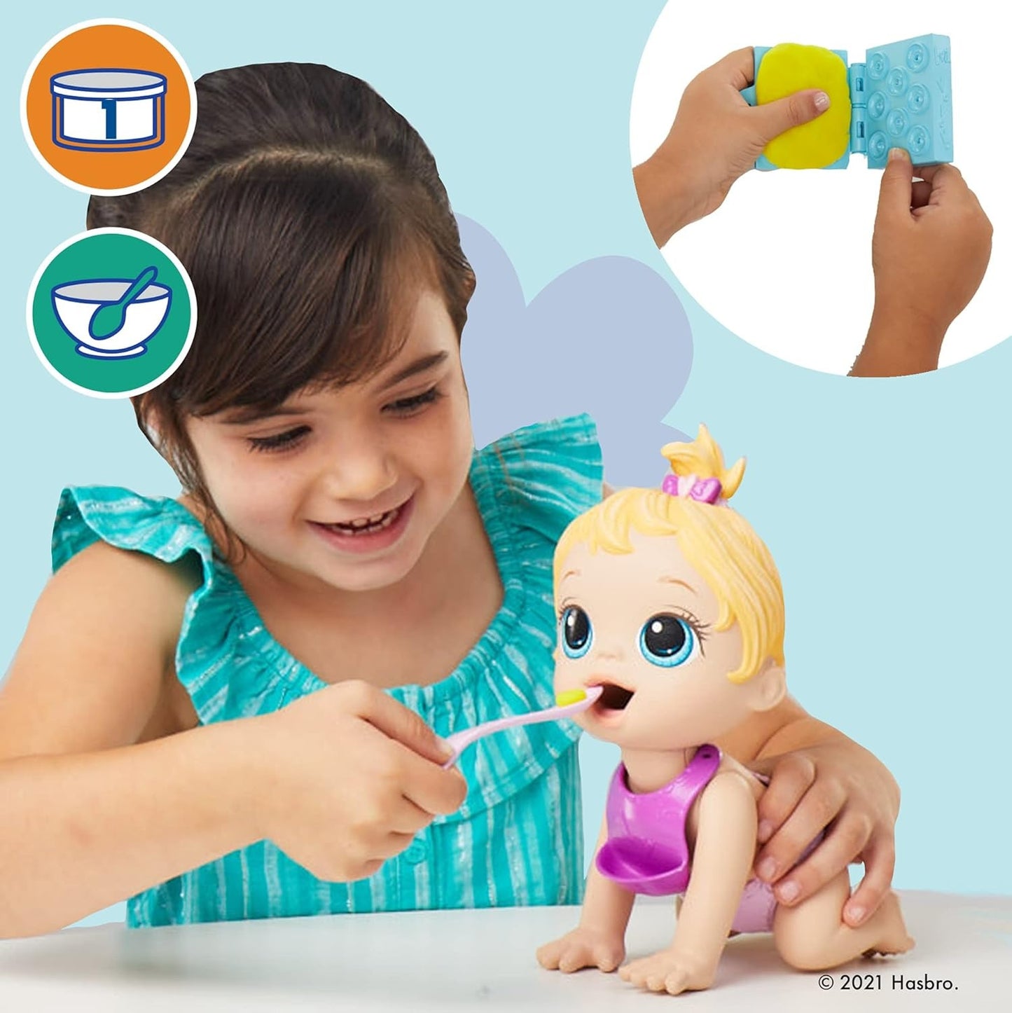 Baby Alive Lil Snacks Doll, Eats and Poops, 8-Inch Blonde-Haired Snack-Themed Doll for Kids 3 and Up