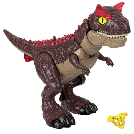 Fisher-Price Imaginext Jurassic World Dinosaur Toy Spike Strike Carnotaurus 11 inch Figure Set for Pretend Play Preschool Kids