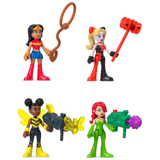 Fisher-Price Imaginext DC Super Friends Toys Rivals Figure Set with Wonder Woman Harley Quinn & Poison Ivy for Pretend Play Kids Ages 3+ Years