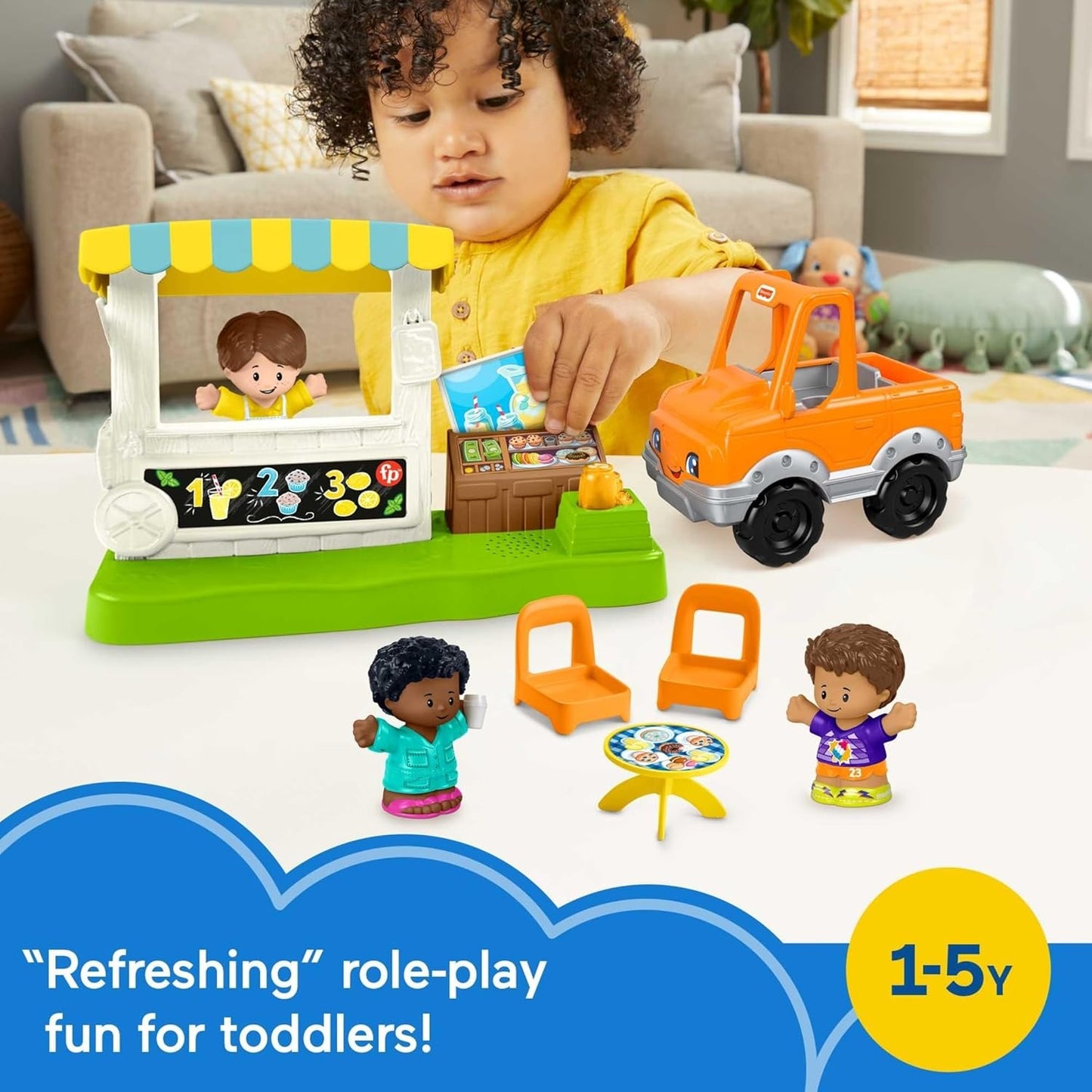 Fisher-Price Little People Toddler Learning Toy Caring for Animals Farm Playset with Smart Stages for Pretend Play Kids (Lemonade Stand)