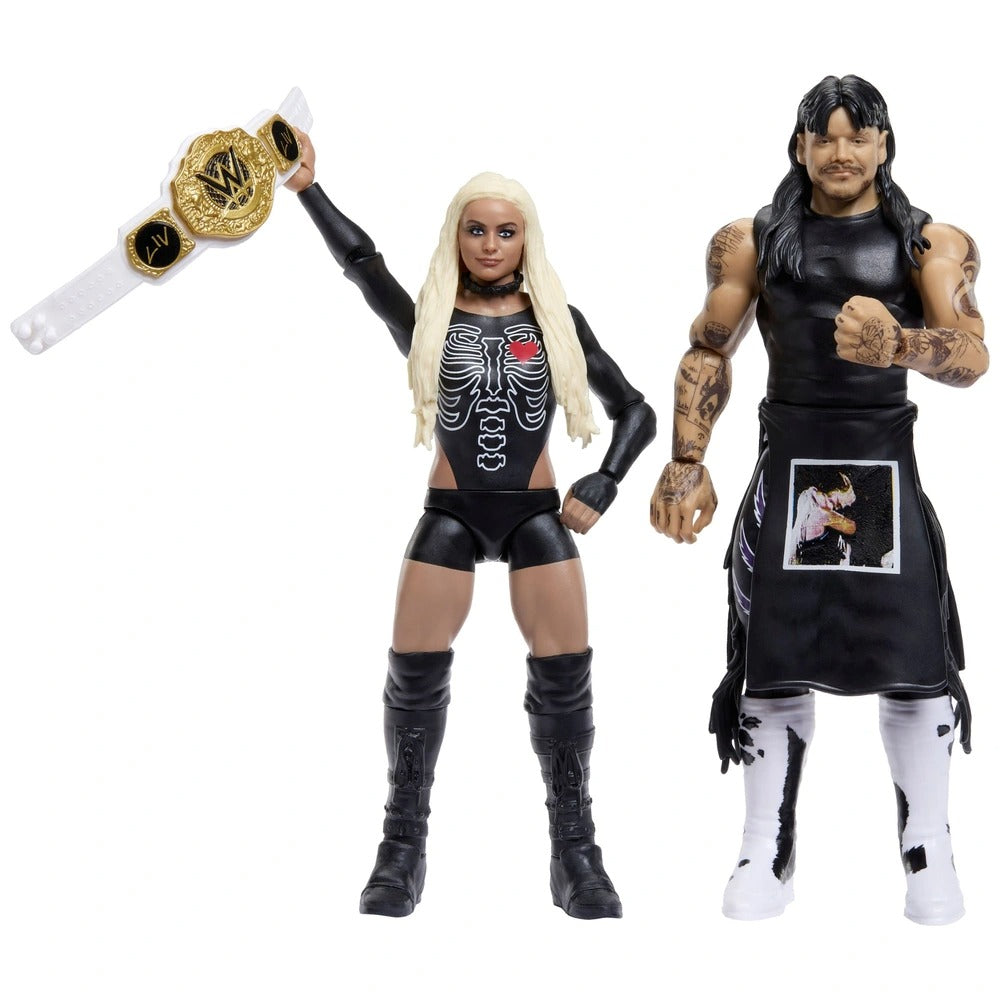Mattel WWE Main Event Showdown Action Figures 2-Pack with Accessory, Series #25 ”Dirty” Dominik Mysterio & Liv Morgan Collectible Set, 6-inch