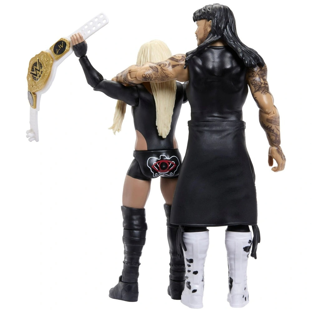 Mattel WWE Main Event Showdown Action Figures 2-Pack with Accessory, Series #25 ”Dirty” Dominik Mysterio & Liv Morgan Collectible Set, 6-inch