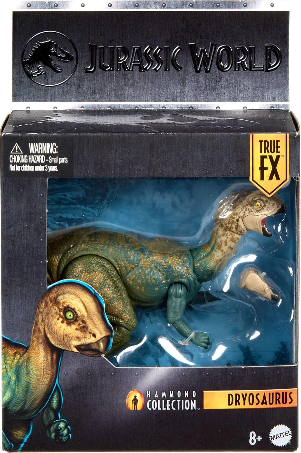 Mattel Jurassic World Hammond Collection Dinosaur Action Figure Dryosaurus, Premium Design with Realistic Eyes, 17 Articulated Joints & Swappable Jaw