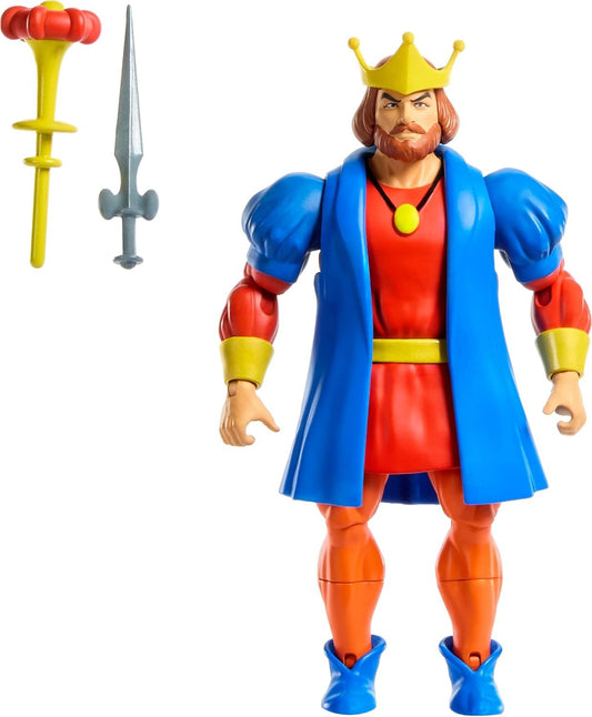 Masters of the Universe Origins - King Randor Collezione Cartoon, eroe regnante della serie TV MOTU anni '80, design dettagliato con accessori mazza e spada inclusi, 6+ anni, JKC44