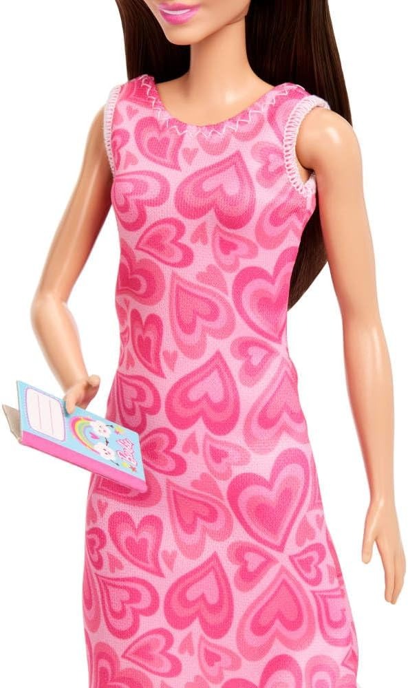 Barbie Careers Teacher Playset with Fashion Doll Wearing Removable Dress, Toddler Small Doll, Classroom Board & Accessories