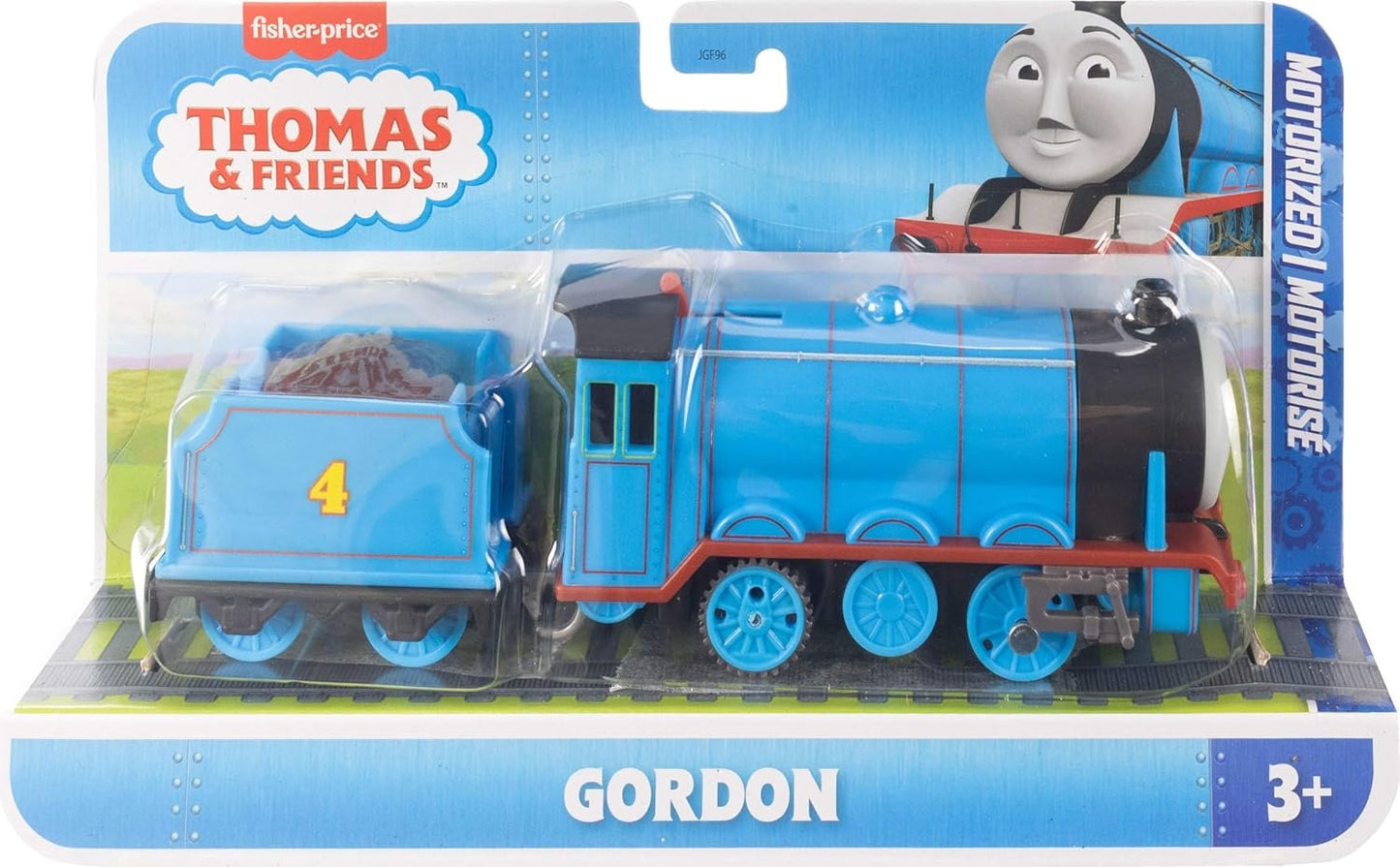 Mattel Fisher-Price Thomas & Friends Motorized Toy Train, Classic Gordon Battery-Powered Engine & Cargo Car, Storytelling Play for Preschoolers