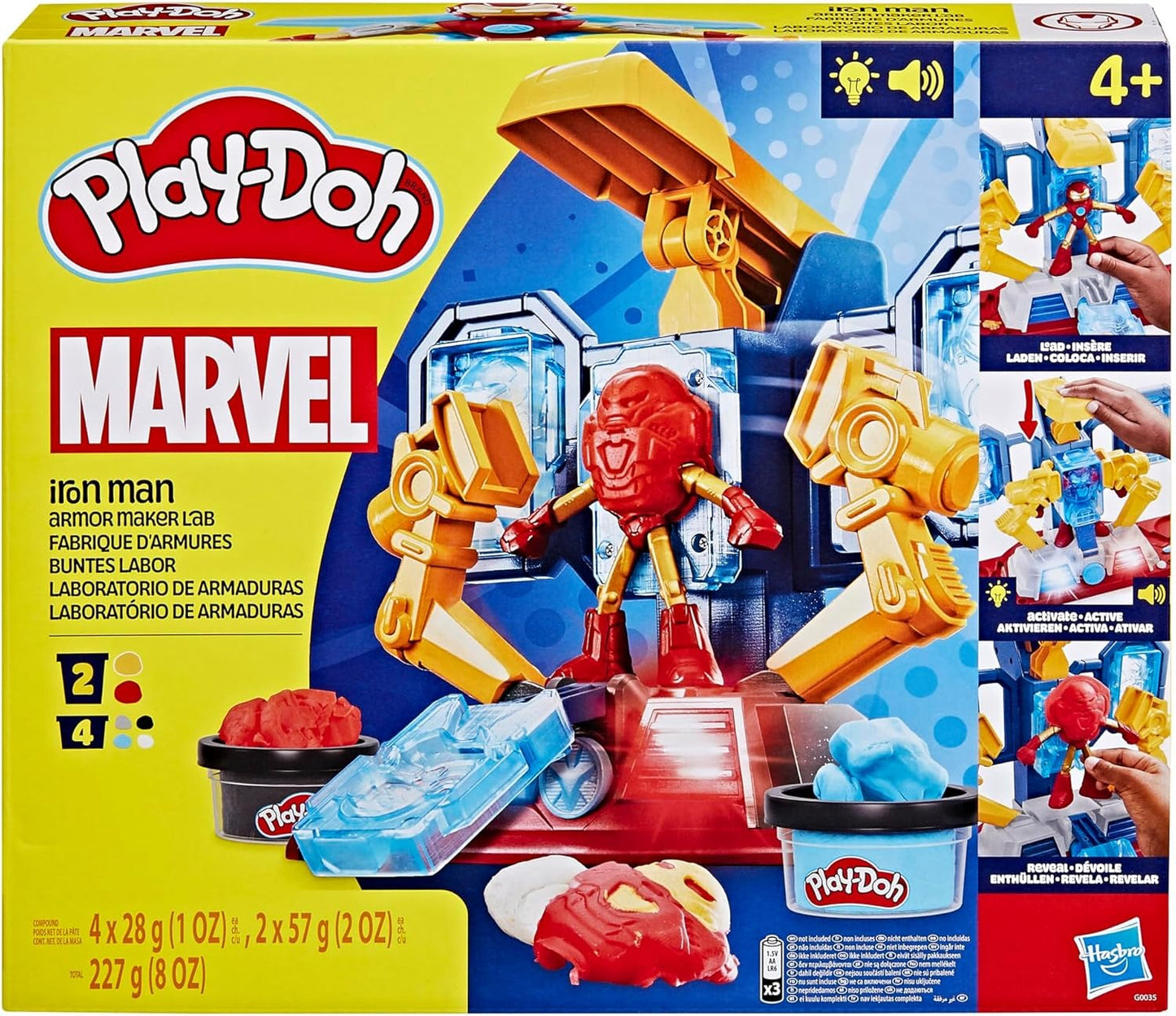 Play-Doh Marvel Iron Man Armor Maker Lab Playset with Iron Man Action Figure, Ages 4+