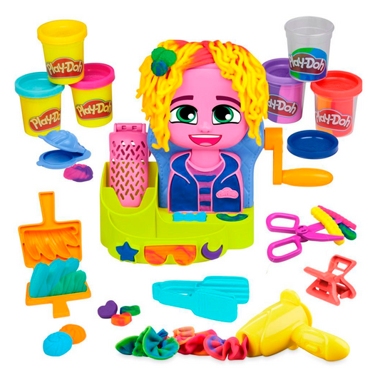 Play-Doh Hair Stylin' Salon Playset with 6 Cans, Pretend Play Toys for Girls and Boys Ages 3 and Up