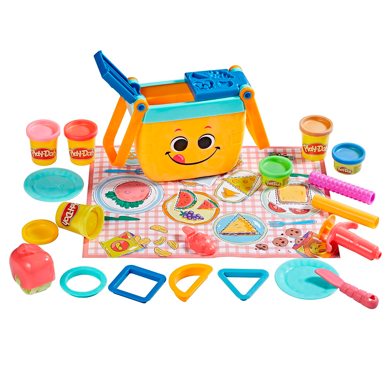 Play-Doh Picnic Shapes Starter Set, Preschool Toys for 3 Year Old Girls & Boys, Play Food, 12 Tools & 6 Modeling Compound Colors