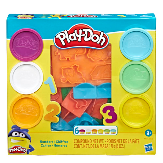 Hasbro Play-Doh Fundamentals - 10 Numbers plus Multiple Shape Stamper Tools plus 6 Colors of Play-Doh