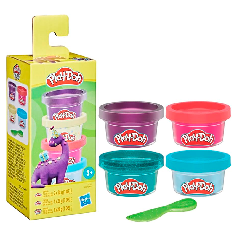 Play-Doh Dino Mini Color 4-Pack of Modeling Compound with Glitter and Metallic Colors, 1-Ounce Cans, Non-Toxic