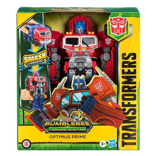 Transformers Bumblebee Cyberverse Adventures Dinobots Unite Smash Changer Optimus Prime Figure, 9-inch