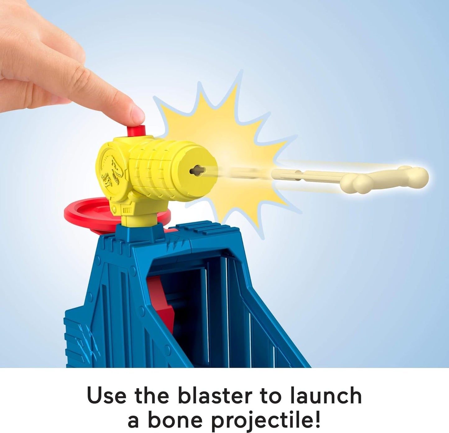 Fisher-Price Imaginext Jurassic World Launcher Set with 4.25-inch Chomping Toy Triceratops Dinosaur, Blaster & Food Projectile